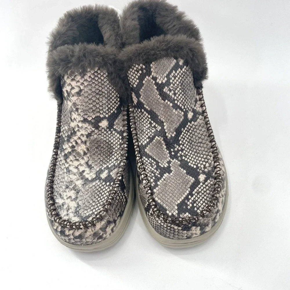 Hey Dude Womens Denny Shoes Python Stretch Fabric Slip On Comfort Booties Sz 6 - Picture 2 of 5